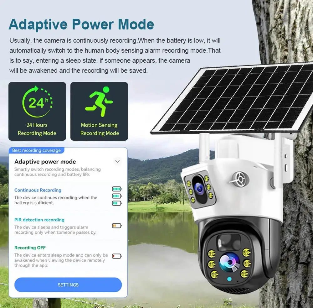 8MP 4K Outdoor Solar Camera with 4G SIM Card - 2