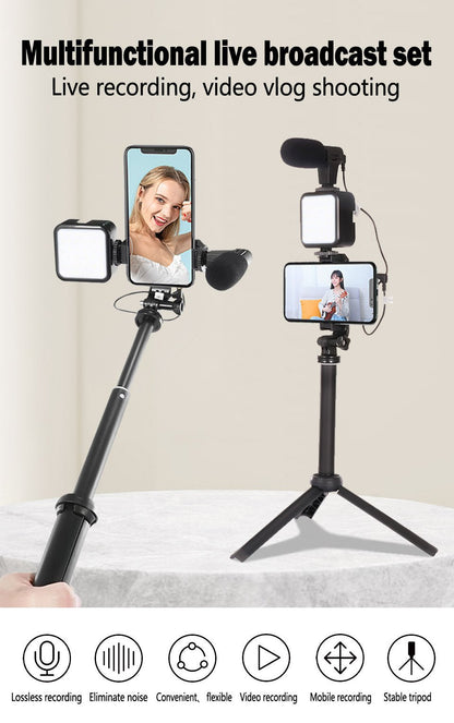 Microphone Desktop Tripod Vlogging Kit with Stand Fill Light - Mobile