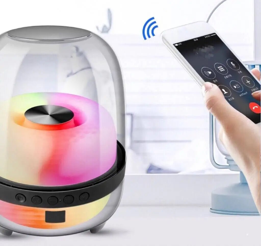 Transparent RGB Crystal Speaker with Luminous Design and Bluetooth 5.1 Connectivity - Bluetooth Speaker